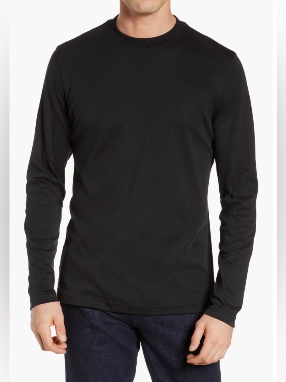 Robert Barakett Georgia Long Sleeve Shirt in Black Size Small Pima Cotton